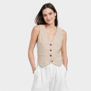 NWT A New Day Linen Vest Size XS